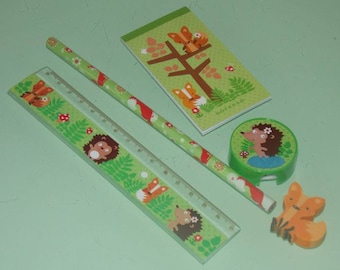Set of stationery - forest animals