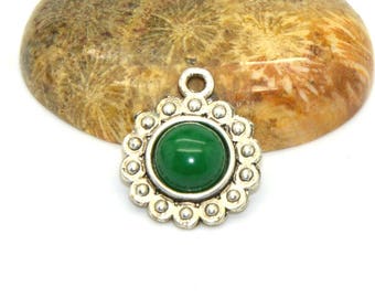 2 cabochons 08 mm agate seagreen