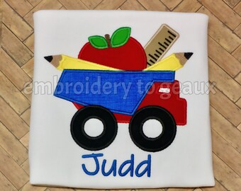 Boys Back to School Dump Truck Shirt, Boys School Bus Shirt, First Day of School Shirt, Boys First Day of School Shirt, Back to School Shirt