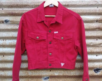 Vintage Guess Red Denim Jacket