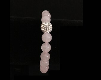 Rose Quartz Bracelet, Gemstone Bracelet, Rose Quartz