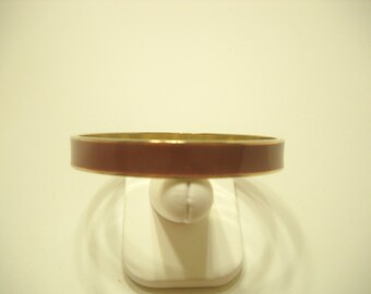 Vintage Enamel Bangle Bracelet (1371) Gold Tone Metal