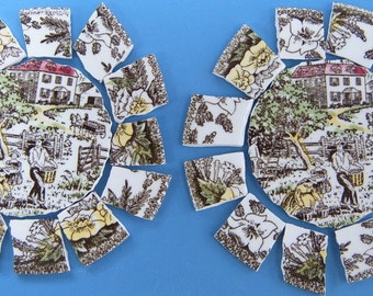 Mosaic Focal Tile, Vintage Fair Oaks China, Royal China, Mosaic Supplies, Mosaic Tiles, Broken china