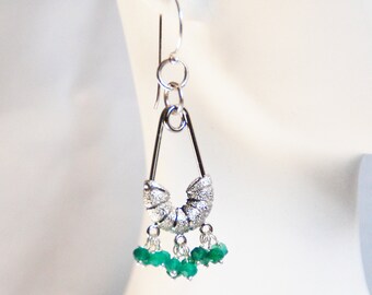 Green Quartz Chandelier Earrings- Dangle Drop Earrings