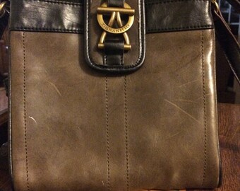 Vintage Leather Tignanello Mini Organizer Cross Body Shoulder Bag
