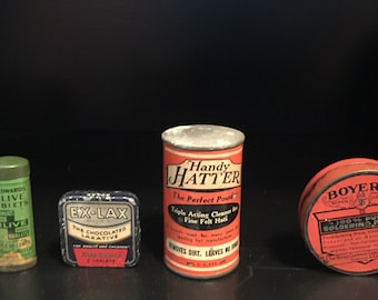 6 Antique Tins- Collection