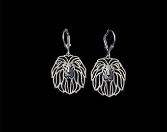 Lion earrings - sterling silver.