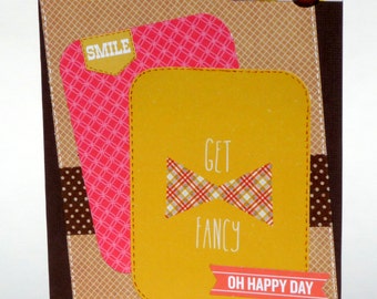 Happy Birthday Card for Him - Bowtie Birthday - Handmade Paper Card