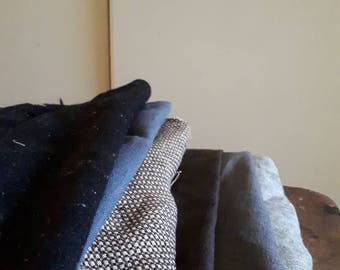 LINEN + WOOL FABRIC / mix bundle / remnants / runningthreads