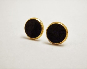 Black Earrings - Black and Gold Earrings