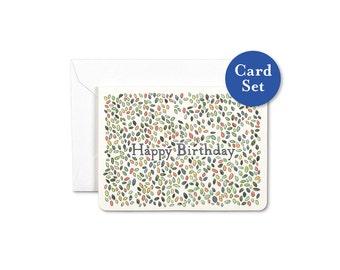 Birthday Leaves Mini Card Set of 8