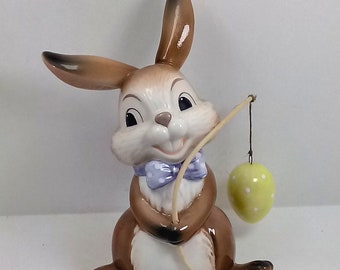 Goebel Porcelain Rabbit fisherman cm 13 x 10