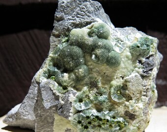 Wavellite Crystals on matrix from Mauldin Mountain in Arkansas
