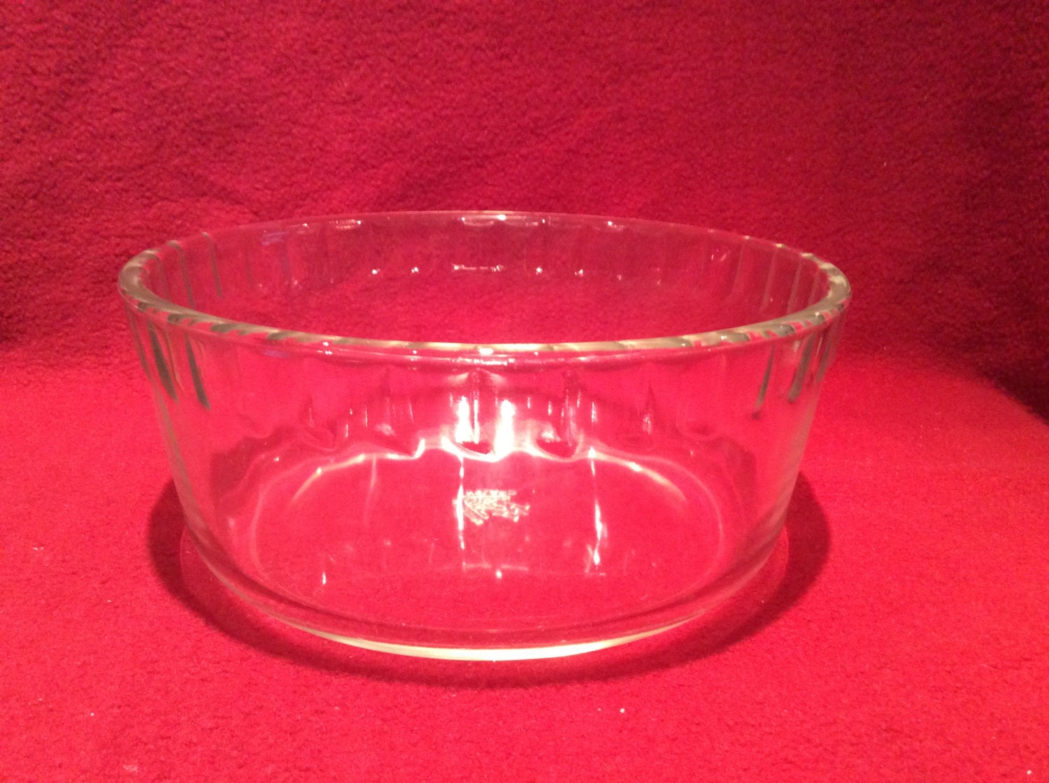Pyrex JAJ Clear Glass 1960's souffle dish 19.5cm diameter 8cm deep from