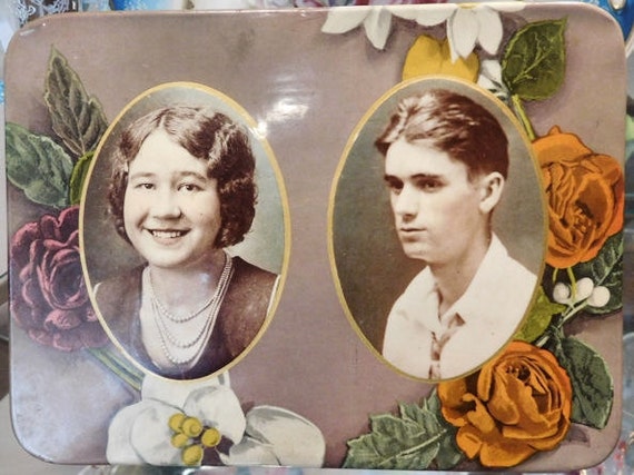 Celluloid Tin Photo / Easel Back Photograph / Art Deco