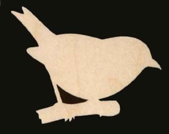 Bird on a Limb Unfinished Craft Wood Cutout 652