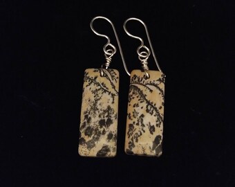 Fossil Jasper Stone Earrings