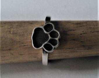 Sterling Silver paw Print Ring