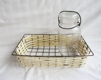 Vintage Re Weave Rustic Wire Basket Redesign Home and Living Basket Utility Storage Display Vintage Home and Living Home Decor Kitchen Decor