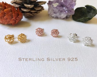 Sterling Silver Knot earrings, Knot studs, Knot jewelry, Love Knot earrings, Love Knot studs, Infinity earrings, Wire Knot earrings