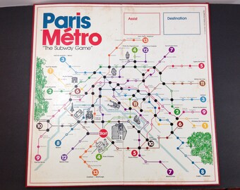 Paris Metro Board Game BOARD ONLY Vintage 1981 Ephemera