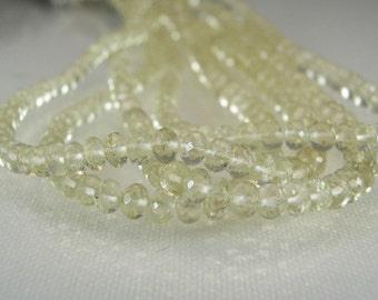 Scapolite Rondelles AAA Micro Faceted Scapolite Gemstone Beads 3-5mm, 8 inches