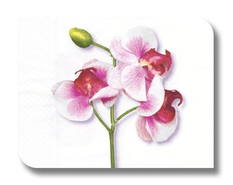 Floral paper napkin for decoupage, mixed media, collage, scrapbooking x 1. Radiant Orchid . No 1017