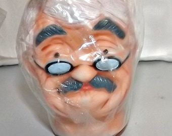 Primitive Doll Craft Part, Rubber Head For Grandpa Doll