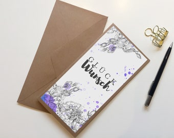 Congratulations * Folding Card DinLang * Congrats