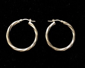 Sterling silver Italy hoop earrings