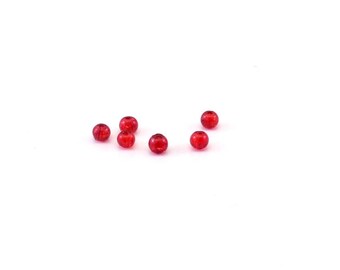 Set of 50 red Crackle glass beads