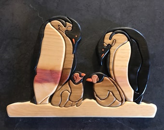 Penguin Family Intarsia