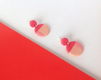 Polymer Clay Earrings / Statement Earrings / Geometric Earrings / Stud earrings / Gifts for Her / Dangle Drop Earrings / Fashion / Handmade