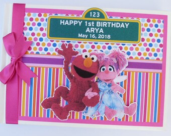 Sesame Street Elmo and Abby Birthday Guest Book / Scrapbook - any design