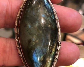 Labradorite sterling silver pendant