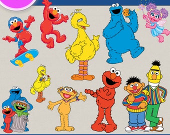 Sesame Street clipart, Sesame Street images, Elmo Clipart, Sesame Street, Big bird, Transparent Backgrounds, digital print, printable images