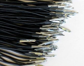 10 black pronged hat elastics - millinery elastics