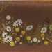 Vintage Retro MEADOW FLOWERS / Daisies & Wildflowers Crewel Embroidery Kit / Brown Fabric / Already STARTED / Extra Large 24" x 44"