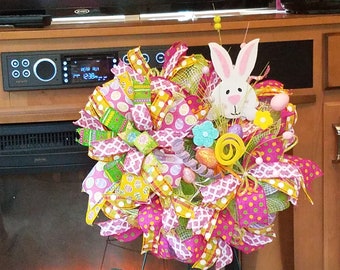 Whimsical Easter bunny wreath