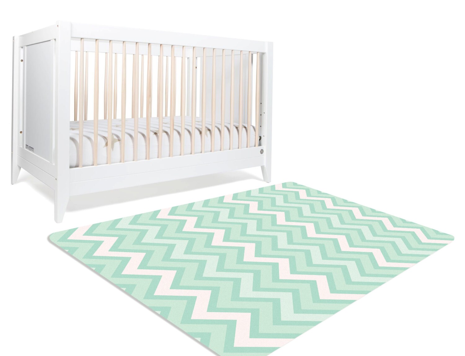 Mint Chevron Nursery Nursery Decor Nursery Floor Rug