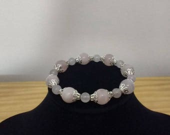 Rose quartz beaded bracelet