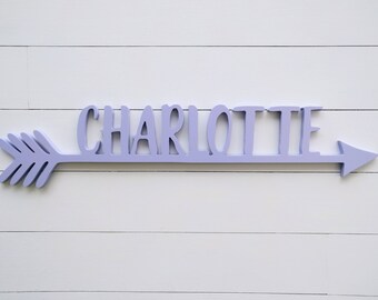 Name Above Crib with Arrow for Girls Nursery | Baby name above the crib | Nursery letters with Arrow