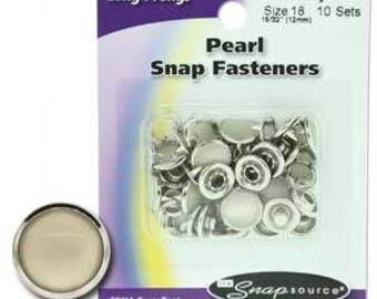 Snap Size 18 Fasteners, Capped Prong Pearl Ivory Color - 10 Sets