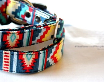 Canvas Southwestern design Dog Collar