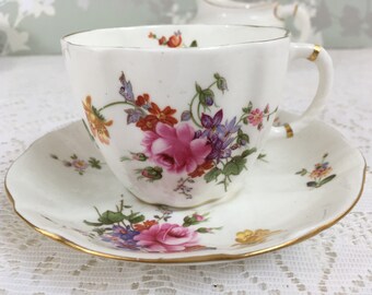 Royal Crown Derby " Derby Posies " Tea Duo