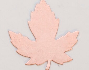 Copper Blanks Maple Leaf 29 x 28mm 24ga Pkg Of 6