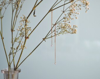 Dewdrop // raw diamond ear threads