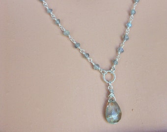Oregon Sunstone Pendant with Labradorite and Sterling Silver Chain Sunstone and Labradorite Necklace & Sterling Silver Unique Sunstone N0659
