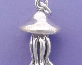 JELLYFISH Charm .925 Sterling Silver, Jelly Fish Ocean Pendant - lp2786
