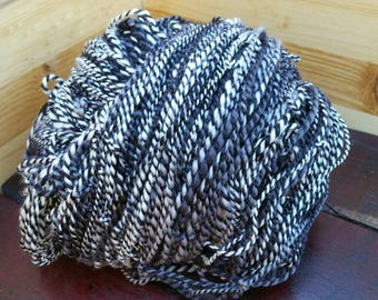 Black and White Merino Tencel Handspun